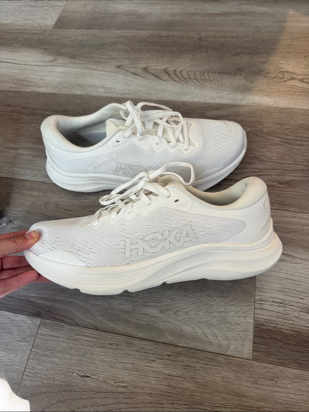 Hoka Women's All-White Lightweight Running Shoes